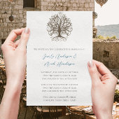 Bruin zwijn Roots of Love Wedding Invitation Kaart
