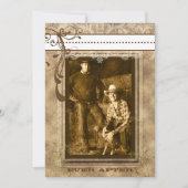 Bruin Zwirl  Chandelier Damask Your Photo Kaart (Voorkant)