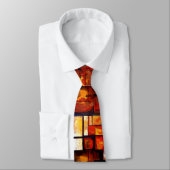 Bruinachtig Rood Geel Moderne Kunst Abstract Stropdas (Gebonden)