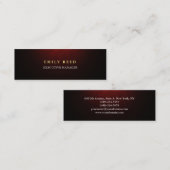 Bruinachtig rood modern eenvoudig professioneel sl mini visitekaartje (Voorkant / Achterkant)