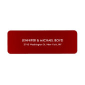 Bruinachtig Rood Uniek Modern Stijlvol Blad Etiket (Voorkant)