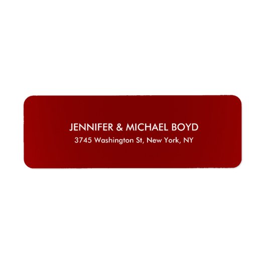 Bruinachtig Rood Uniek Modern Stijlvol Blad Etiket (Voorkant)