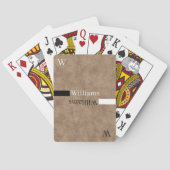 Bruinachtige leren look Familienaam Pokerkaarten (Achterkant)