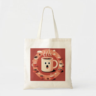 Bruinachtige Schattigee grappige Cartoon koffiekop Tote Bag