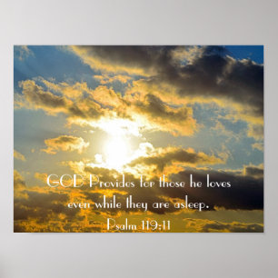 Bruinbaar Psalm 119:11 sunset poster