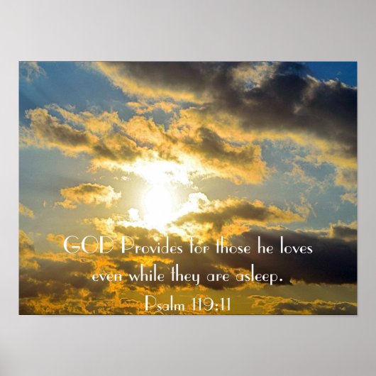 Bruinbaar Psalm 119:11 sunset poster (Voorkant)