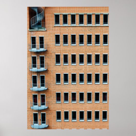 Bruinbakstenen wandbouw poster (Voorkant)