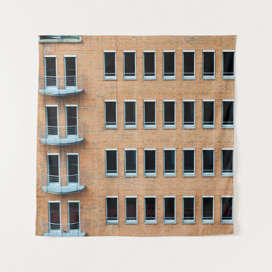 Bruinbakstenen wandbouw wandkleed (Voorkant)