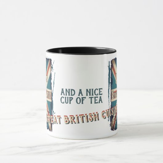 Bruinbare Britse vis en chips Mok (Midden)