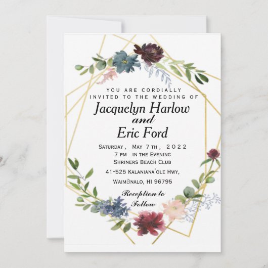  bruinblauw huwelijk met Bourgogne Kaart (Voorkant)