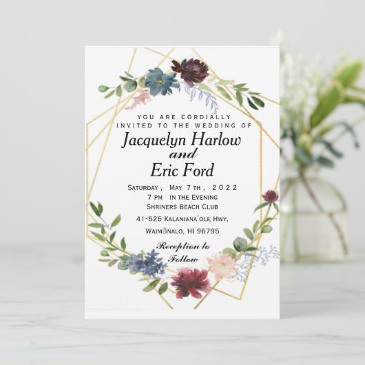  bruinblauw huwelijk met Bourgogne Kaart (Staand voorkant)