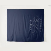 Bruinblauwe Bruiloft Feest Foto Achtergrond Wandkleed (Voorkant (horizontaal))