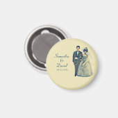 bruinbruidbruinbruinhuwelijken bewaren de datum magneet (Voorkant / Achterkant)