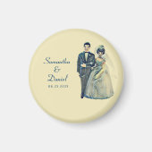  bruinbruidbruinbruinhuwelijken bewaren de datum magneet (Voorkant)