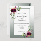 Bruinbruinbloemigen uitnodiging voor bruiloft (Voorkant / Achterkant)