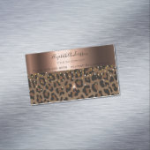 Bruinbruine glans van leopard magnetisch visitekaartje (Voorbeeld)