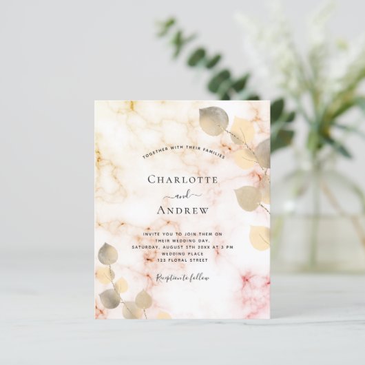 Bruinbruingebladerte met eucalyptus gouden marmer (Staand voorkant)