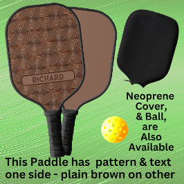 Bruine 3D-cirkels geometrisch, naam of monogram to Pickleball Paddle