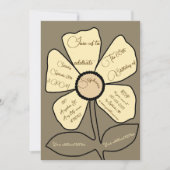 Bruine 60ste verjaardag Eenvoudige Doodle Flower Kaart (Voorkant)