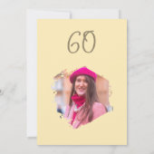 Bruine 60ste verjaardag Eenvoudige Doodle Flower Kaart (Achterkant)