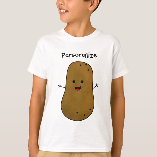 Bruine Aangepaste Aardappel T-shirt (Voorkant)