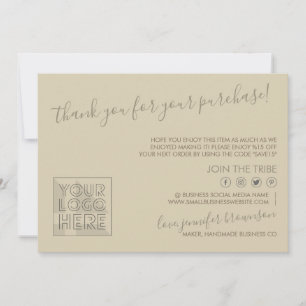 Bruine aangepaste logo QR-code Kaarsverzorgingsins Bedankkaart