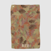 Bruine aangepaste monogram of naam camouflage golfhanddoek (Voorkant)