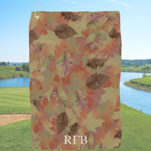 Bruine aangepaste monogram of naam camouflage golfhanddoek