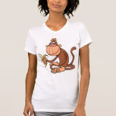 Bruine aap met banaan T-shirt (Voorkant)