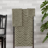 Bruine Aarde Tone Wave Patroon Japanse Stijl Bad Handdoek