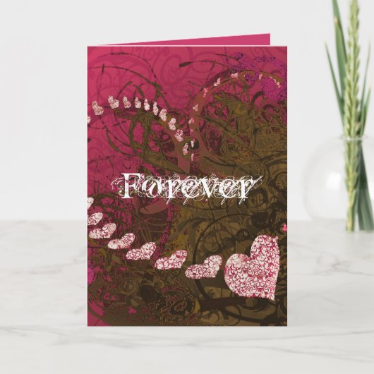 Bruine aardetinten Abstracte kunst Red Heart werve Feestdagen Kaart (Voorkant)