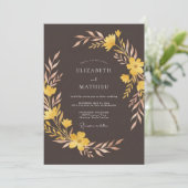 Bruine Aardse Herfst Bruiloft Kaart (Staand voorkant)