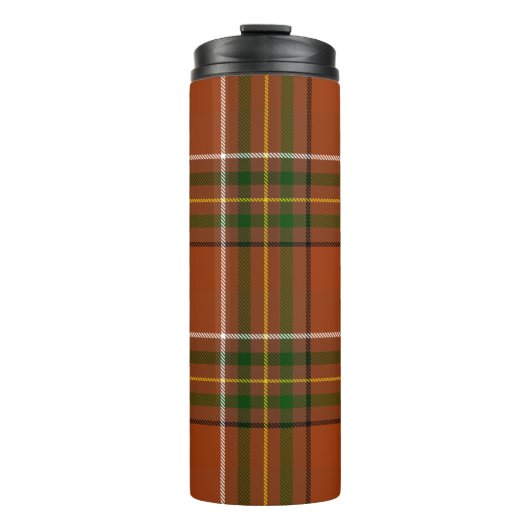 Bruine aardse kariertartan thermosbeker (Voorkant)