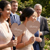 Bruine Aardse Neutrals Heart Script Wedding Progra Handwaaier