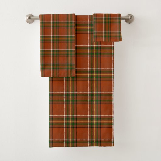 Bruine aardse plaid tartan bad handdoek (Insitu)