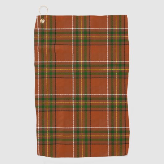 Bruine aardse plaid tartan  golfhanddoek (Voorkant)