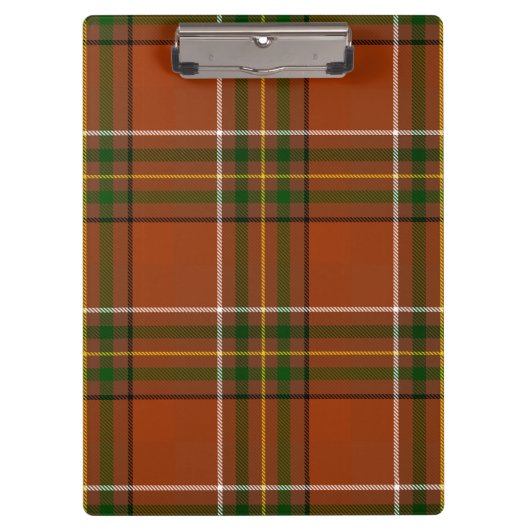Bruine aardse plaid tartan  klembord (Voorkant)