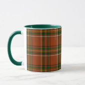 Bruine aardse plaid tartan mok (Links)