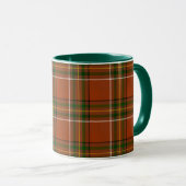 Bruine aardse plaid tartan mok (Voorkant rechts)