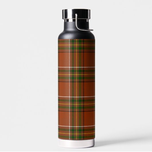 Bruine aardse plaid tartan  waterfles (Links)
