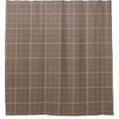 Bruine Aardtint Windowpane Gekruist  Douchegordijn (Voorkant)