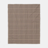Bruine Aardtint Windowpane Gekruist  Fleece Deken (Voorkant)