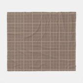 Bruine Aardtint Windowpane Gekruist  Fleece Deken (Voorkant (Horizontaal))