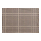 Bruine Aardtint Windowpane Gekruist  Kussensloop (Achterkant)