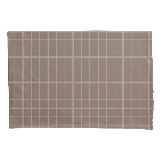 Bruine Aardtint Windowpane Gekruist  Kussensloop (Voorkant)