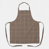 Bruine Aardtint Windowpane Gekruist  Schort (Voorkant)