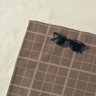 Bruine Aardtint Windowpane Gekruist  Strandlaken