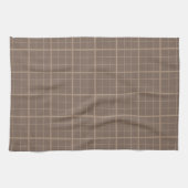 Bruine Aardtint Windowpane Gekruist Theedoek (Horizontaal)