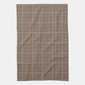 Bruine Aardtint Windowpane Gekruist Theedoek (Verticaal)