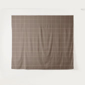 Bruine Aardtint Windowpane Gekruist  Wandkleed (Voorkant (horizontaal))